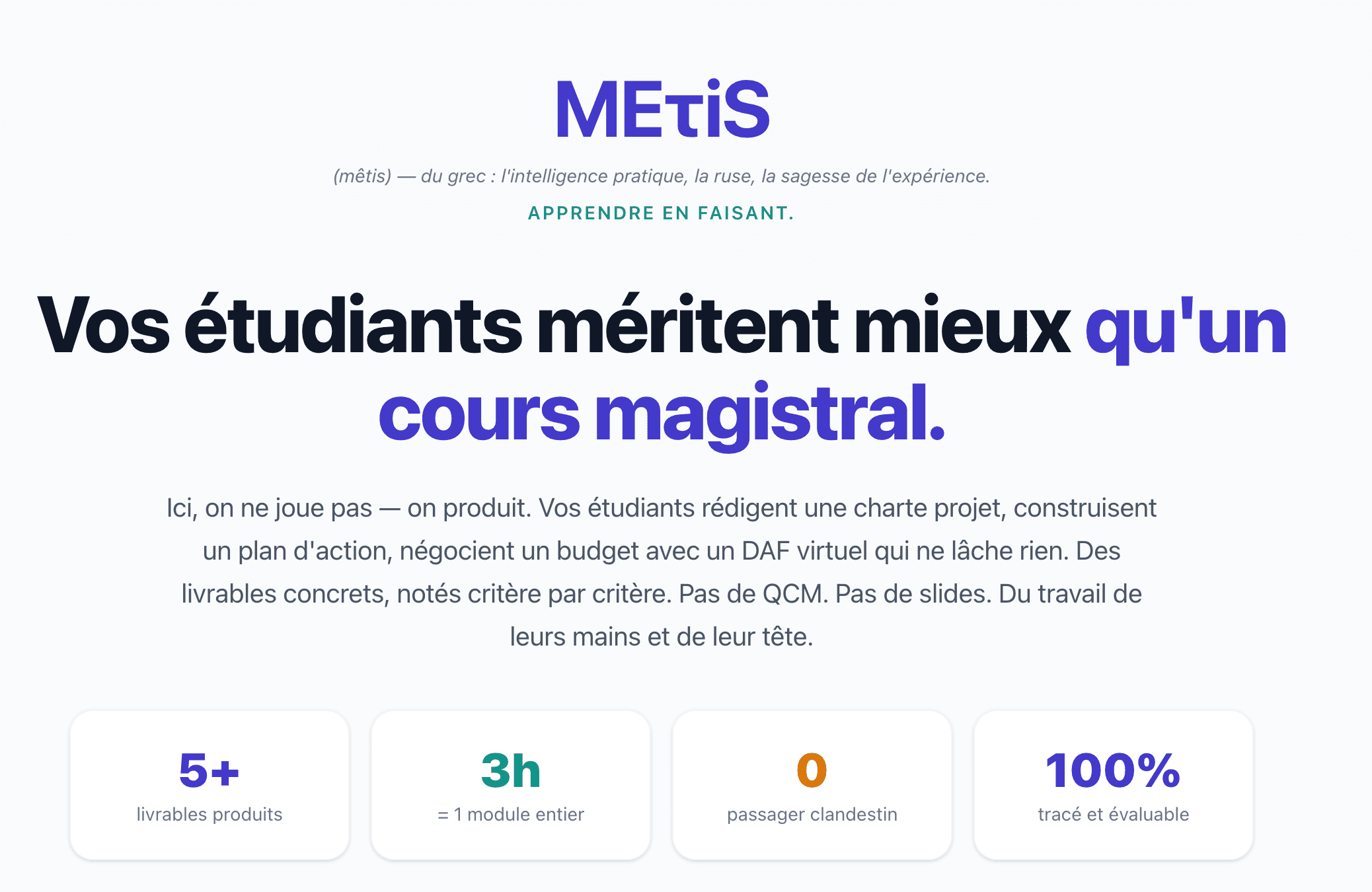 MEτiS - Plateforme de simulations business immersives pilotées par IA