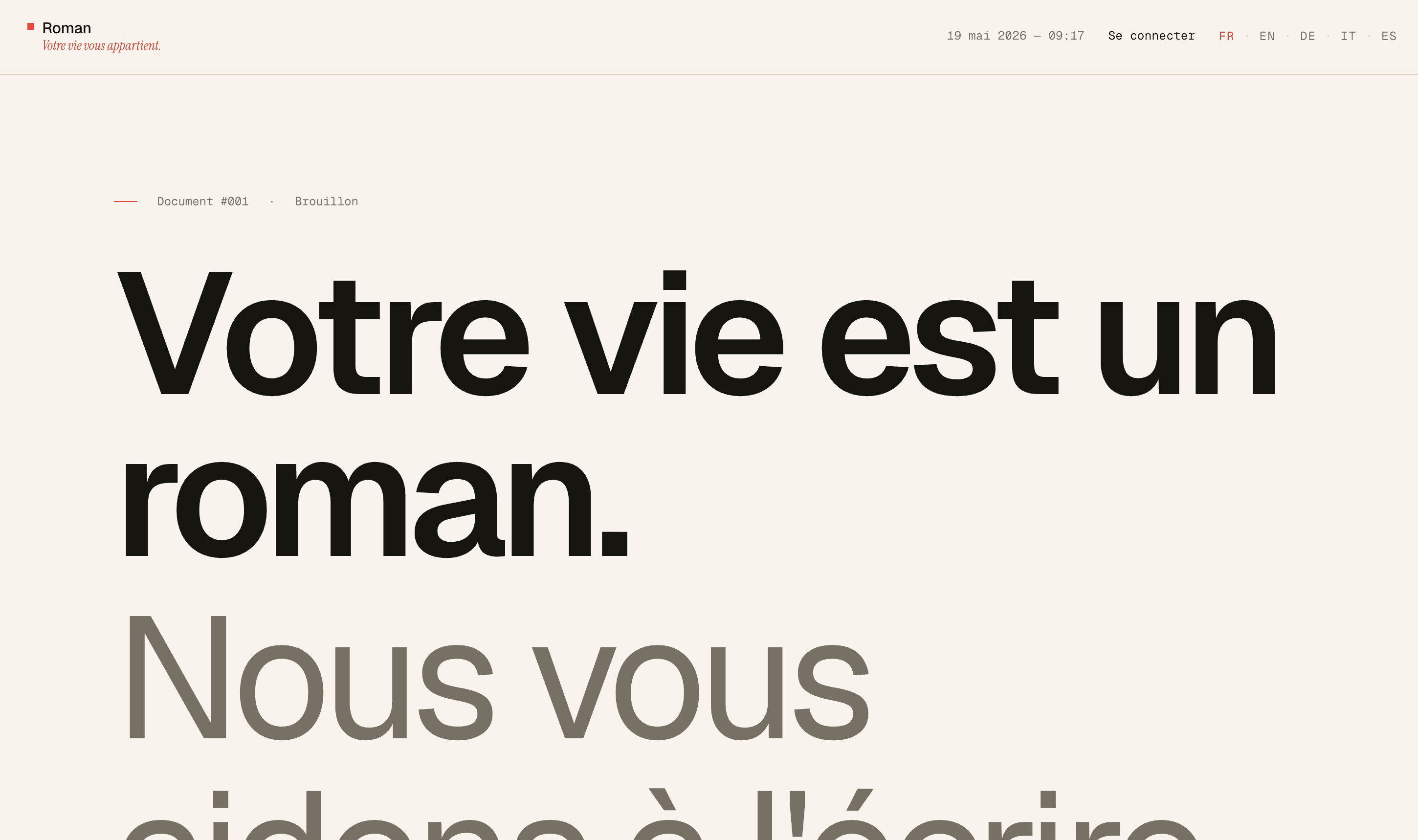 Roman — Application de biographie conversationnelle assistée par IA